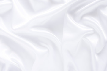 White cloth background abstract with soft waves.
