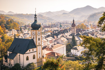 Die Altstadt von Waidhofen an der Ybbs im Herbst, Mostviertel, Niederösterreich, Österreich,