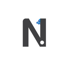 Initial Letter N With Water Drop Logo - Vector