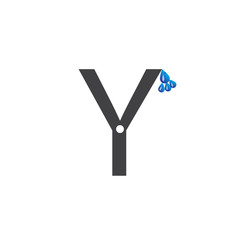 Initial Letter Y With Water Drop Logo - Vector