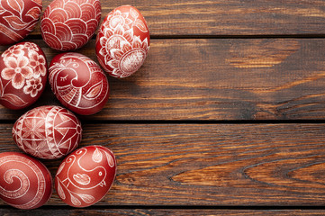 Still life with Pysanka, decorated Easter eggs - 249349854