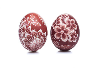 traditional scratched handmade Easter egg isolated