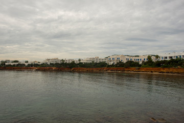 Fototapeta na wymiar The sea of Ibiza a very cloudy day
