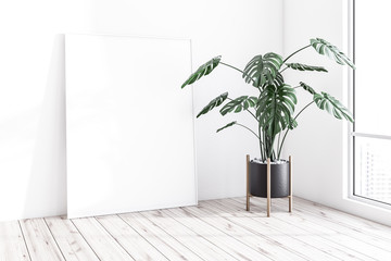 Empty living room with poster