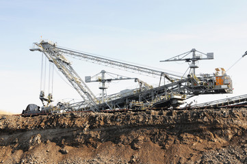 coal mine with a Bucket-wheel excavator