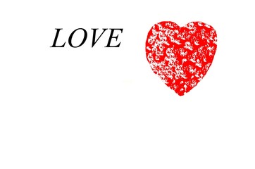 czerwone serce na białym tle ,napis love  © agnes78