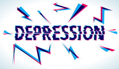 Illustration of Depression word