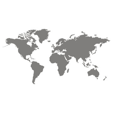 monochrome vector icon with world map