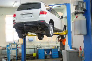 Car in service center