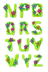 Alphabet Tropical Floral N to Z