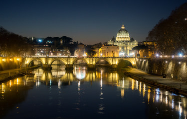 Obraz na płótnie Canvas rome skyline st.peter basilica vatican city