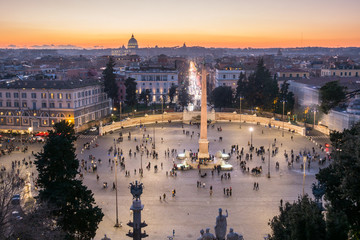 Piazza del Popolo is a large urban square in Rome, Italy