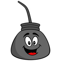 Oil Can Mascot - A vector cartoon illustration of a retro oil can mascot.