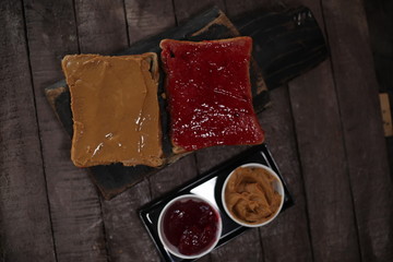 peanut butter jam on bread 