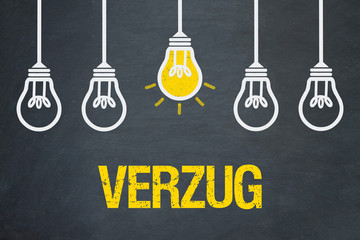 Verzug / Tafel mit Glühbirnen