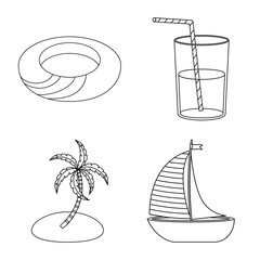 Isolated object of equipment and swimming icon. Set of equipment and activity vector icon for stock.