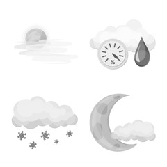 Isolated object of weather and climate sign. Collection of weather and cloud vector icon for stock.