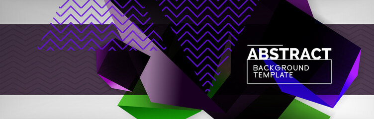 Dark 3d triangular low poly shapes abstract background