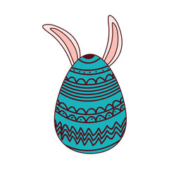easter egg with rabbit ears isolated icon