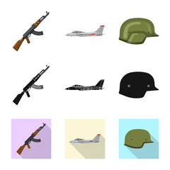 Vector illustration of weapon and gun symbol. Collection of weapon and army stock symbol for web.