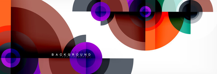 Fototapeta premium Round circles and triangles abstract background