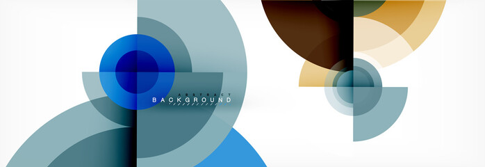 Obraz premium Round circles and triangles abstract background