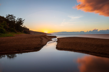 coucher de soleil sur la plage