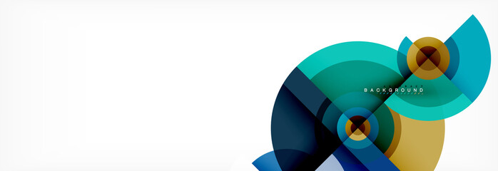 Round circles and triangles abstract background