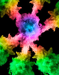 Acrylic colors and ink in water. paint on a black background, the best photo