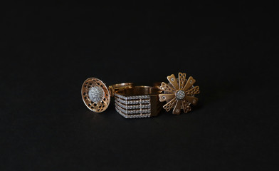 gold ring with diamonds