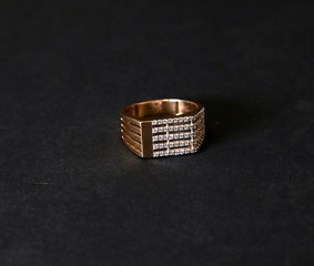gold ring with diamonds