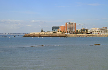 Naklejka premium the coastline of city Cadiz in Spain