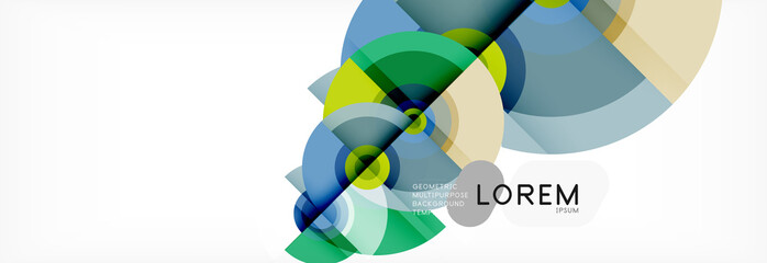 Obraz premium Circle geometric composition abstract background design, cover, template, brochure, flyer.