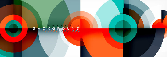 Obraz premium Circle abstract background with triangular shapes for modern design, cover, template, brochure, flyer.