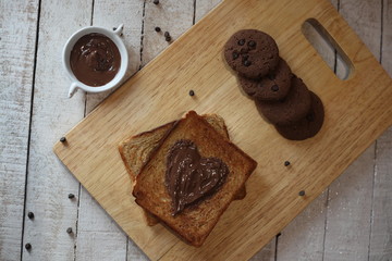 Toast With Chocolate Peanut Butter