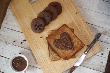 Toast With Chocolate Peanut Butter