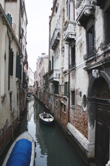 Fototapeta na wymiar Venice / Italy - February 02 2018. View of the canal. February 2018. Venetian architecture.