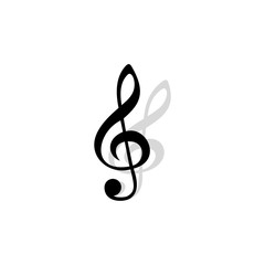 Treble Clef icon, Simple icon of treble key