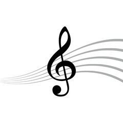 Treble Clef icon, Simple icon of treble key