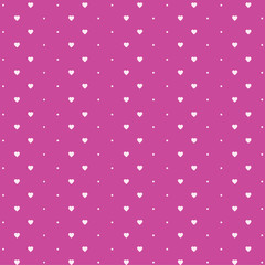 Vector seamless pattern with hearts and dots, romantic wallpaper, background for mother's day or valentine's day, 8th march