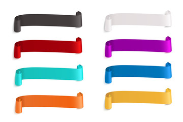 Obraz premium Vector ribbons banners. Illustration set of multicolor tape