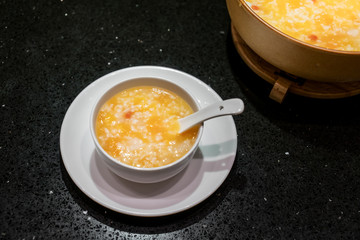 papaya and clam porridge，Nutritious breakfast