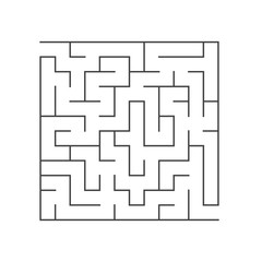 Abstract square maze. Game for kids. Puzzle for children. Labyrinth conundrum. Flat vector illustration isolated on white background.