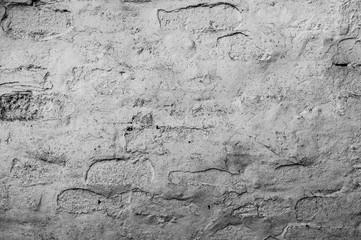 Old painted brick work in black and white