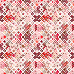 Seamless vector geometrical pattern, hand drawn decorative elements. Graphic design, drawing illustration. Print for fabric, textil, wallpaper, wrapping, packaging. Vintage retro old style background