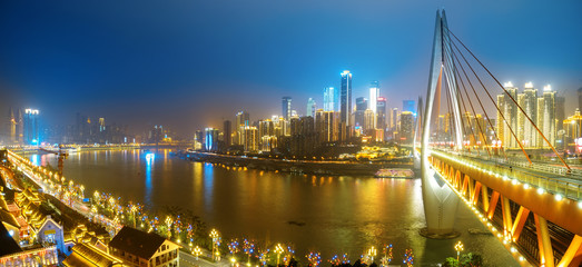 Fototapeta na wymiar Beautiful Night View of the City in Chongqing, China