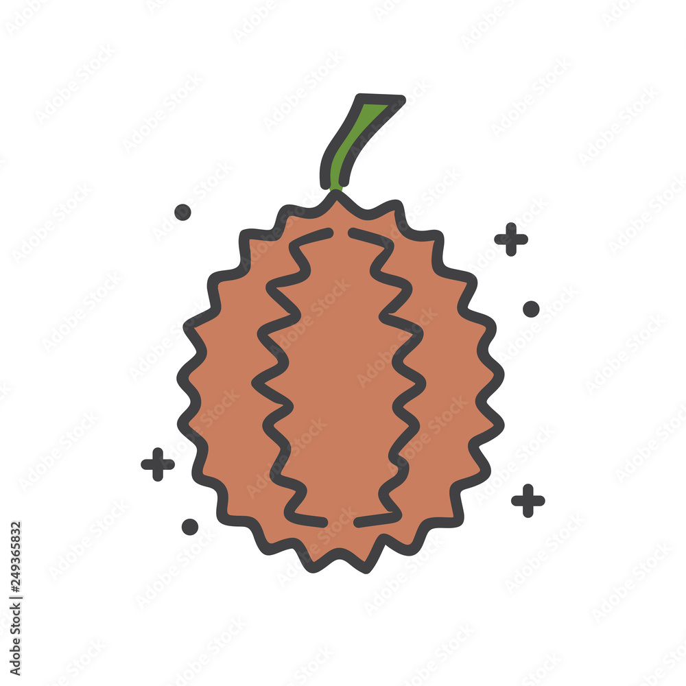 Poster durian icon on white background for graphic and web design, modern simple vector sign. internet conc