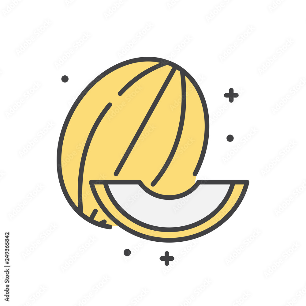 Poster melon icon on white background for graphic and web design, modern simple vector sign. internet conce
