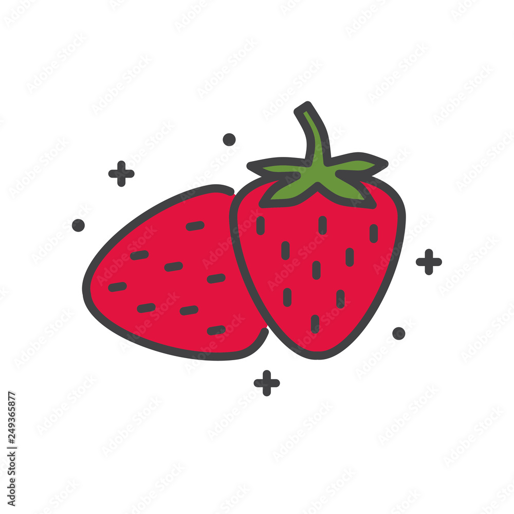 Poster strawberry icon on white background for graphic and web design, modern simple vector sign. internet 