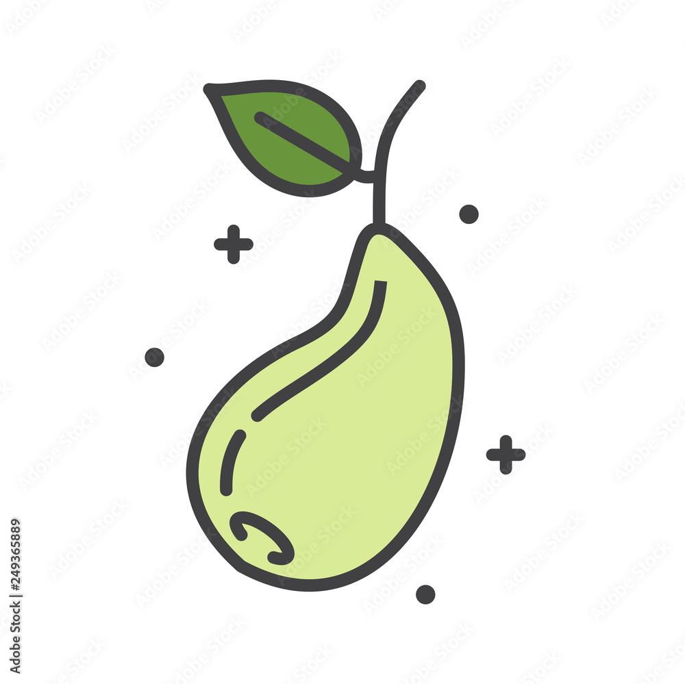 Poster pear line icon on white background for graphic and web design, modern simple vector sign. internet c